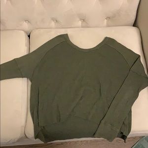 Green cropped TNA waffle knit